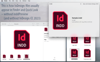 Screenshot: Finder without inddPreview (and without Id CC 2023)